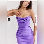 House Of CB  SANTANA VIOLET SATIN STRAPLESS CORSET MIDI‎ DRESS NWOT size L Photo 10