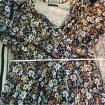 MikaRose Fit Flare Midi Dress 1X Floral Navy Blue Orange Flower Boho Bloomcore Photo 7