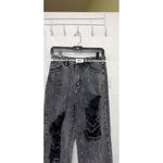 Acid Wash Jeans Women's Size M 29x28.5 High Rise Distressed Skinny‎ Black BRI Photo 3