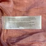 Madison Loose Fit Gauzy‎ 3/4 Sleeve Crochet Floral Pleated Neckline Pink Top S Photo 4