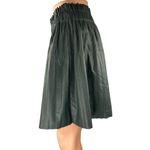 7 For All Mankind Green Faux Leather Elastic Waist Mini A-Line Flared Skirt Sz M Photo 1