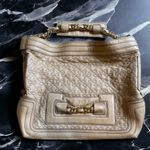 Authentic Anya Hindmarch quilted leather hobo shoulder bag cream gold luxury Photo 0