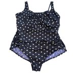 Lands' End Navy Dots Slendersuit Carmela One Piece Underwire Swimsuit 20W DDD Photo 5