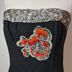 French Connection  Strapless Mini Dress Sequin beaded Embellished Party Black‎ 8 Photo 1