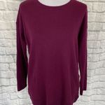 Talbots women M petite scoopneck Longsleeve sweater w/side buttons purple Photo 0