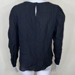 MNG‎ Long Sleeve Gauze Keyhole Back Blouse Black Size 4 Photo 4