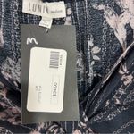LUNIK  Tie Front Crop Top Size Medium New Gray & Mauve Floral Stripe Photo 4