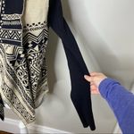 Lucky Brand Aztec Cream & Black Waterfall Open Cardigan Small Photo 3