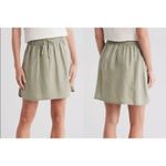 Madewell Curved Hem Linen Lyocell Blend Mini Skirt Sage Green Coastal Cool M Photo 1