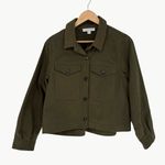 Amour Vert NWOT Genevieve Organic Cotton Utility Jacket | Medium | Olive Green Photo 1