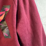 PINK - Victoria's Secret  Burgundy Floral Logo Zip Up Hoodie Sweatshirt Size S Photo 4