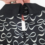 Kate Spade  Mackenna Black White Bow Print Dress Size 0 Sleeveless A-Line Dress Photo 8