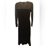 Diane Von Furstenberg VTG  Color Authority Maxi Dress S Flocked Velvet Winter Photo 5