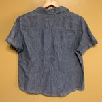 Karen Scott  Short Sleeve Denim Button Up Top Photo 4