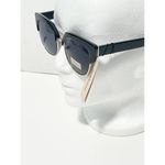 BCBGeneration  Chunky Retro Cat Eye Sunglasses Gray Lenses‎ Black Frame Gold Rim Photo 2