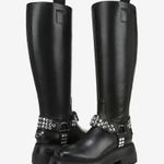 Sam Edelman NEW Circus NY by  Hayes Women's Black Leather Stud Motorcycle Boot Photo 7