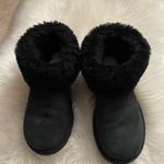 UGG  CLASSIC MINI FLUFF BLACK SUEDE SHEEPSKIN CUFF BOOTS  Photo 2