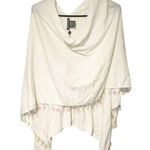 Caroline Grace Alashan Cashmere Blend Tassel Trim Dress Luxe Topper Poncho NEW White Size undefined Photo 0