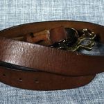 Nine West Skull Buckle Brown Leather Belt Woman's 39 in long Photo 8