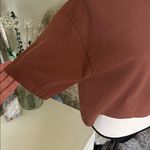 Los Angeles Apparel  USA made brown boxy crop cotton tee shirt OS​ Photo 2