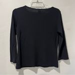 Gap  basic shirt 3/4 Sleeve Medium Black Boat Neck Capsule Rayon Polyester Y2K Photo 4
