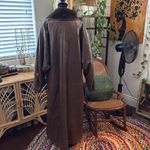 Vintage 80s Gerard Babin Paris Chocolate Brown Leather Faux Fur Lined Maxi Coat Size M Photo 1