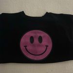 Black Smiley Face Sweatshirt Size L Photo 1
