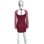 Lucy in the Sky Red and Silver Long Sleeve Mini Dress Photo 3
