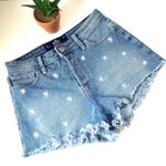 Hollister Y2K Daisy Button Fly Jean Womens Shorts Sz 3 Festival Frayed Embroider Photo 0