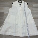 Flax  Linen One Button Vest Size Medium ivory off White Photo 2