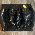 FINAL PRICE NEW Vintage Sequined Tube Top Black Size L Photo 0