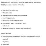 Banana Republic  selenite vegan leather double breasted blazer. Size Small. NWT. Photo 3