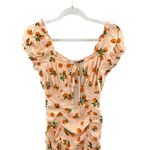 ASOS Influence Ruched Orange Print Mini Dress Size 8 Tie Feminine Girly New Photo 5
