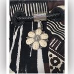 Brighton Black and White Animal Print Handbag with Decorative Charms Photo 5