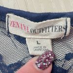 Zenana Outfitters  DARK BLUE SHEER LACE RACERBACK TANK TOP Large Photo 7