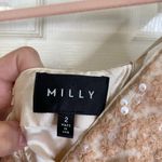 Milly  of New York Pink Peach Sequin Dress V Neck Size 2 Glitzy 1950s Retro Sexy Photo 3