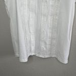 Ann Taylor  White Cotton Blend Sleeveless Ruffle Front Business Casual Top Size M Photo 4