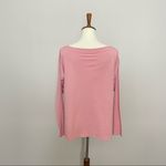 J.Jill Top Lux Supima Boat Neck Tee Long Sleeve Step Hem Blush Pink Photo 5