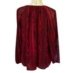 Michael Kors  Red Long Sleeve Peasant Blouse Shirt Size Small Photo 1