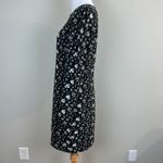 Club Monaco Dress 8 Black White Floral Long Sleeve Kaisle Sheath Above Knee Photo 6