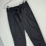 American Eagle Womens Tapered Pants Trousers Sz 4 LONG Belted Tie Waist Photo 3