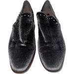 STEVEN gray velour loafers with silver studs size‎ 8.5 Photo 0