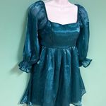 Thirty Thirty LA Teal Puff Sleeve Mini Dress Photo 2