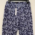 Drew NWT  Angelica Dayna Bluebird Floral Paisley Cropped Pants Indigo Navy Blue 4 Photo 1