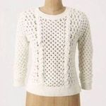 Anthropologie Knitted & Knotted Ivory EVENING CHILL Sweater M Photo 0
