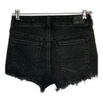 American Eagle  Black Hi-Rise Cut-Off Shorts Super Super Stretch Sz 2 Lace Detail Photo 4
