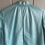 Saks 5/48 Leather Zip Blazer Jacket in Metallic Blue Size 2 Photo 7