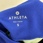Athleta  size Small blue green yellow capri 3/4 athletic leggings‎ Photo 3