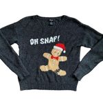 Deb Vintage Gingerbread Oh Snap Y2K Long Sleeve Fuzzy Sweater Medium Black Photo 6