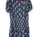 Love Shack Fancy Brickell Blue Gathered Floral Print Crepe Mini Dress Size Large Photo 1
